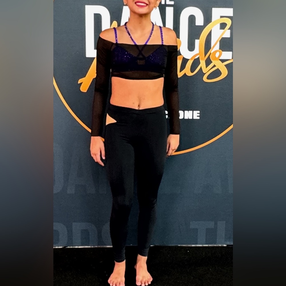 DANCE SOLO COSTUME CUSTOM BLACK SIZE AXS